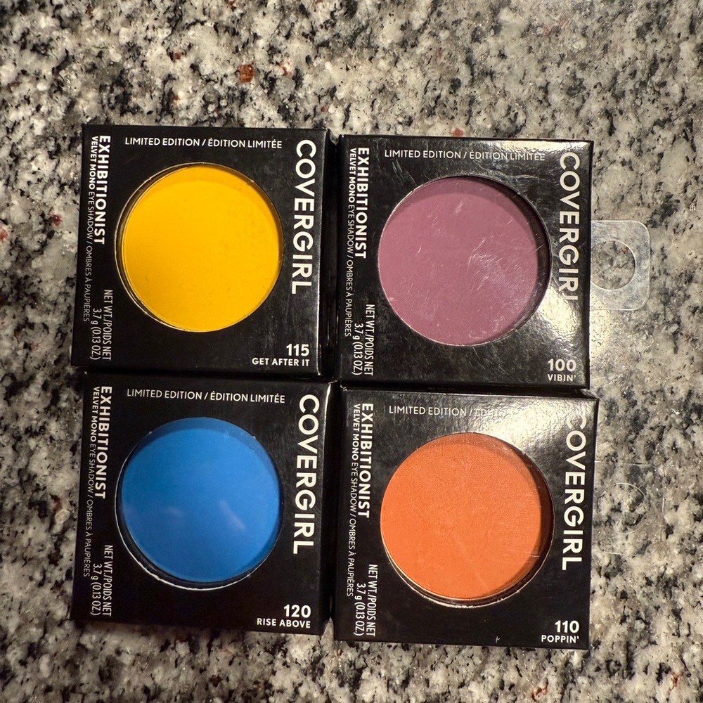 COVERGIRL Bold Eyeshadow bundle Yellow Purple Blue Orange
